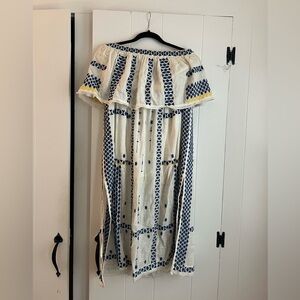 Free People strapless linen coverup. Lined. Slit up the thigh.